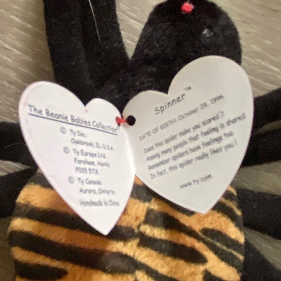 Ty Beanie Baby "SPINNER"1996 - Retired, Rare, & with Errors - Halloween Beanie - Picture 6 of 10